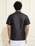 Men's Black Silk Blend Ethnic Shirt
