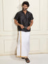Men's Black Silk Blend Ethnic Shirt
