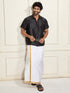 Men's Black Silk Blend Ethnic Shirt