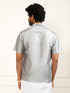 Men's Grey Silk Blend Ethnic Shirt