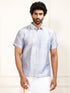 Men's Lavender Silk Blend Ethnic Shirt