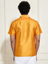 VASTRAMAY Men's Orange Silk Blend Ethnic Shirt