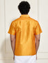 VASTRAMAY Men's Orange Silk Blend Ethnic Shirt