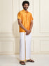 Men's Rose Gold Silk Blend Shirt And Mundu