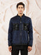 Men's Navy Blue Silk Blend Jacket