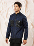 Men's Navy Blue Silk Blend Jacket