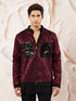 Men's Wine Silk Blend Jacket