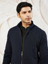 Men's Navy Blue Silk Blend Jacket