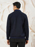 Men's Navy Blue Silk Blend Jacket