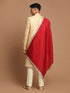 Men's Gold Silk-Blend Ethnic Motiff Thigh Length Sherwani Set with Pyjama