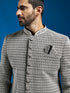 Men's Black Georgette Sherwani Set