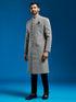 Men's Black Georgette Sherwani Set
