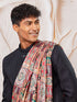 Men's Black Silk Blend Sherwani Kurta Pyjama And Dupata Set