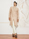 Men's Peach Silk Blend Sherwani And Pyjama Set