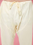 Men's Cream Silk-Blend Ethnic Motiff Thigh Length Sherwani Set with Churidar