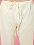 Men Cream Self Design Woven Design Thigh Length Sherwani Set with Churidar
