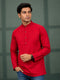 Men Red Self Design Self-Design Regular Kurta Kurta