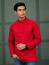 Men Red Self Design Self-Design Regular Kurta Kurta