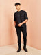 Men's Black Short Cotton Kurta