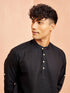 Men's Black Short Cotton Kurta