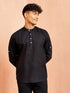 Men's Black Short Cotton Kurta