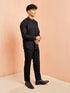 Men's Black Short Cotton Kurta