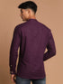 Men's Purple Short Cotton Kurta