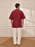 Men's Maroon & White Premium Yoga Kurta Palazzo Set