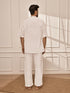 Men's Pure White Premium Cotton Yoga Kurta Palazzo Set