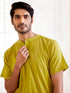 Men's Mustard Cotton Short Kurta
