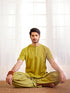 Men's Mustard Cotton Short Kurta