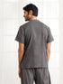 Men's Grey Cotton Short Kurta