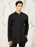 Men's Black Silk Blend Kurta