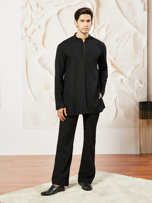 Men's Black - Kurta And Pant Set