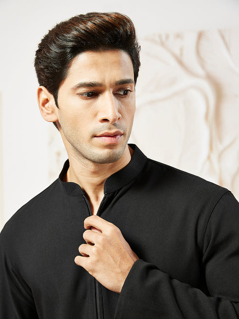 Men's Black - Kurta And Pant Set
