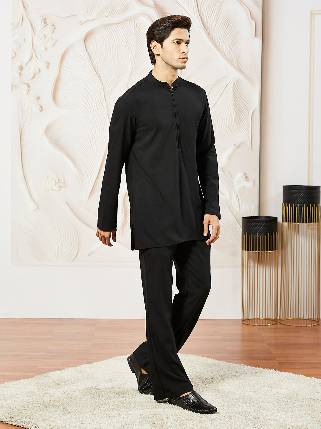 Men's Black - Kurta And Pant Set