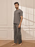 Men's Mud Brown Cotton Yoga Kurta Palazzo Set
