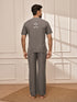 Men's Mud Brown Cotton Yoga Kurta Palazzo Set
