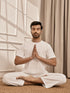 Men White Cotton Flex Yoga Kurta
