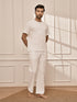 Men's Pure White Cotton Yoga Kurta Palazzo Set
