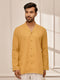 Men Mustard Cambric Cotton Full Sleeve Yoga Kurta