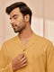 Men's Mustard Premium Cotton Kurta With White Palazzo Set