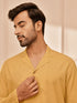 Men's Mustard Premium Cotton Kurta With White Palazzo Set