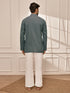 Men's Sage Green Premium Cotton Kurta With White Palazzo Set