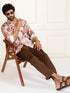 Men's Multi-Color Silk Blend Printed Shirt