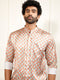 Men's Multicolored-Base-Mint Satin Ethnic Shirt