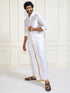 Men's White Silk Blend Shirt And Mundu Set