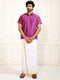 Men's Purple Silk Blend Shirt And Mundu