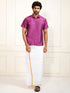 Men's Purple Silk Blend Shirt And Mundu