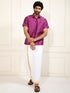 Men's Purple Silk Blend Shirt And Mundu